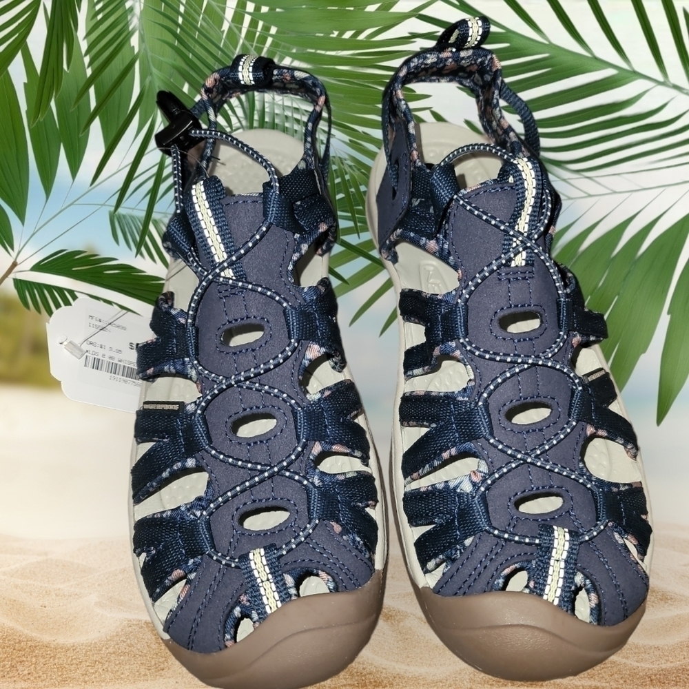 KEEN Women's Whisper Closed Toe Sport Sandals, Navy/Birch, size 7.5 New - Picture 7 of 11
